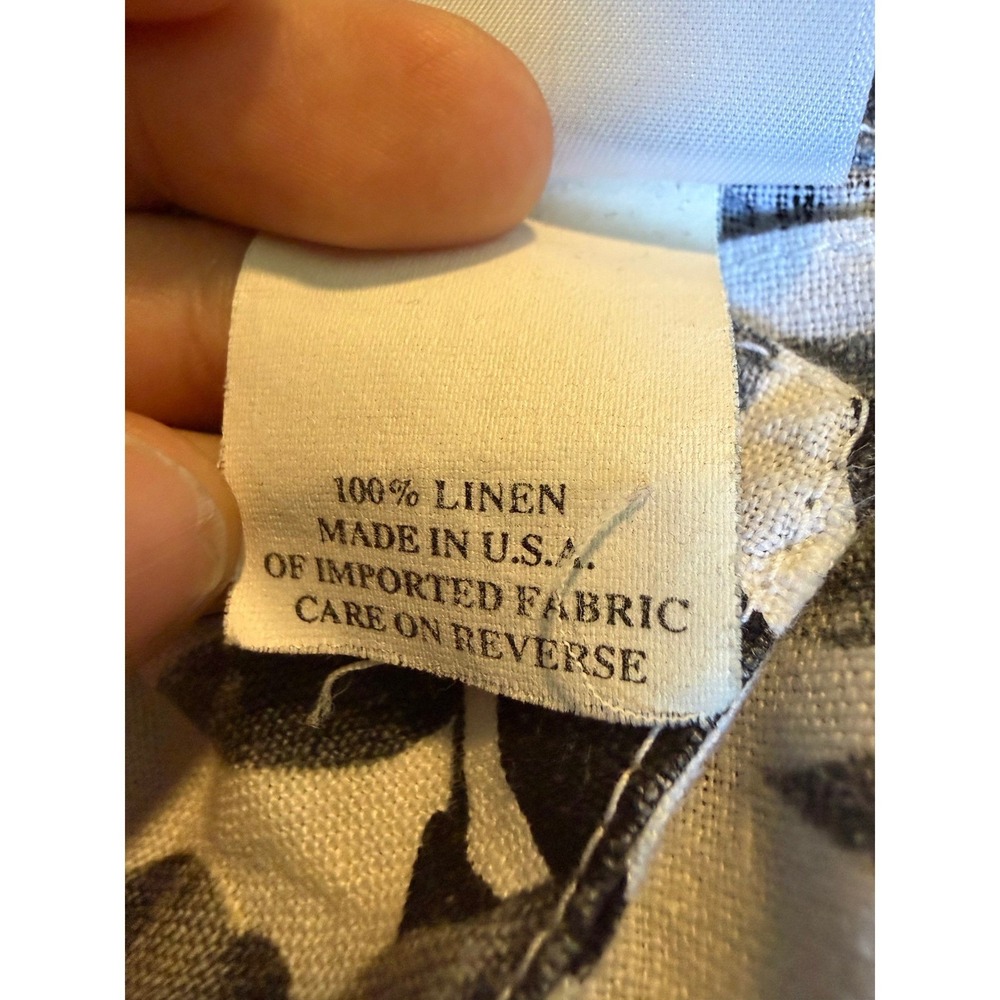 Hot Cotton by Marc Ware 100% Linen Tropical Floral Button Up Shirt Black White M - Picture 7 of 8